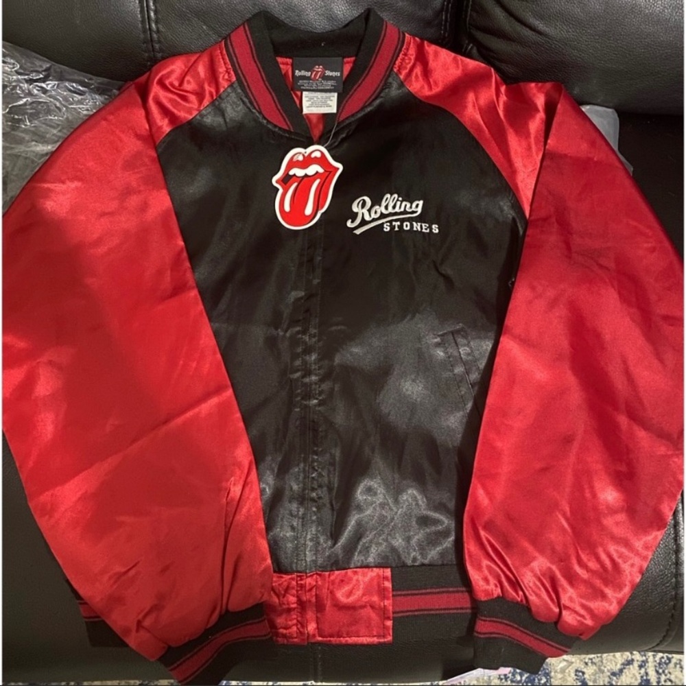 THE ROLLING STONES OFFICIALLY LICENSED JUNIORS SIZE VARSITY JACKET! BRAND NWT